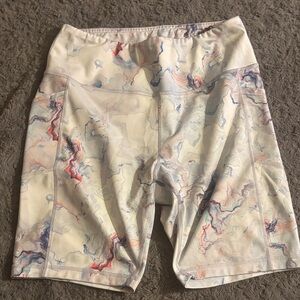 Women's Athletic Shorts - Marble Print